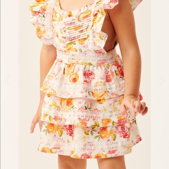 Sold 🧡lil lemons floral antique peony dress - Picture 3 of 5